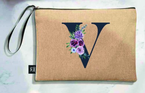 Tote bag lettre v - cadeaux de mariage